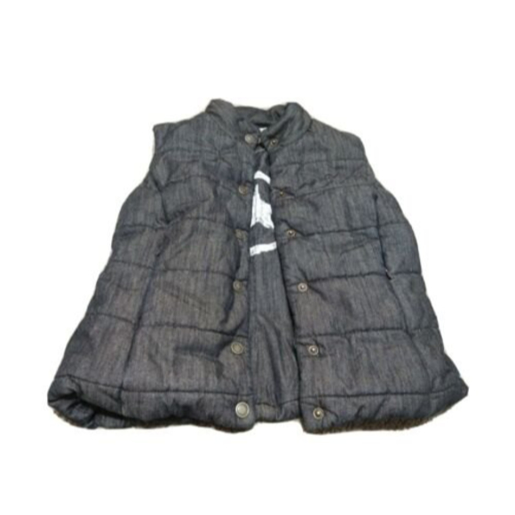 CONVERSE Dark Denim Puffer Vest Women’s Size M Jacket Cotton Full Zip Retro EUC - Picture 1 of 12